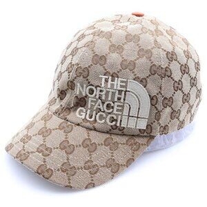 Gucci Nose Face Collaboration GG Signature Baseball Cap Hat Beige Canvas